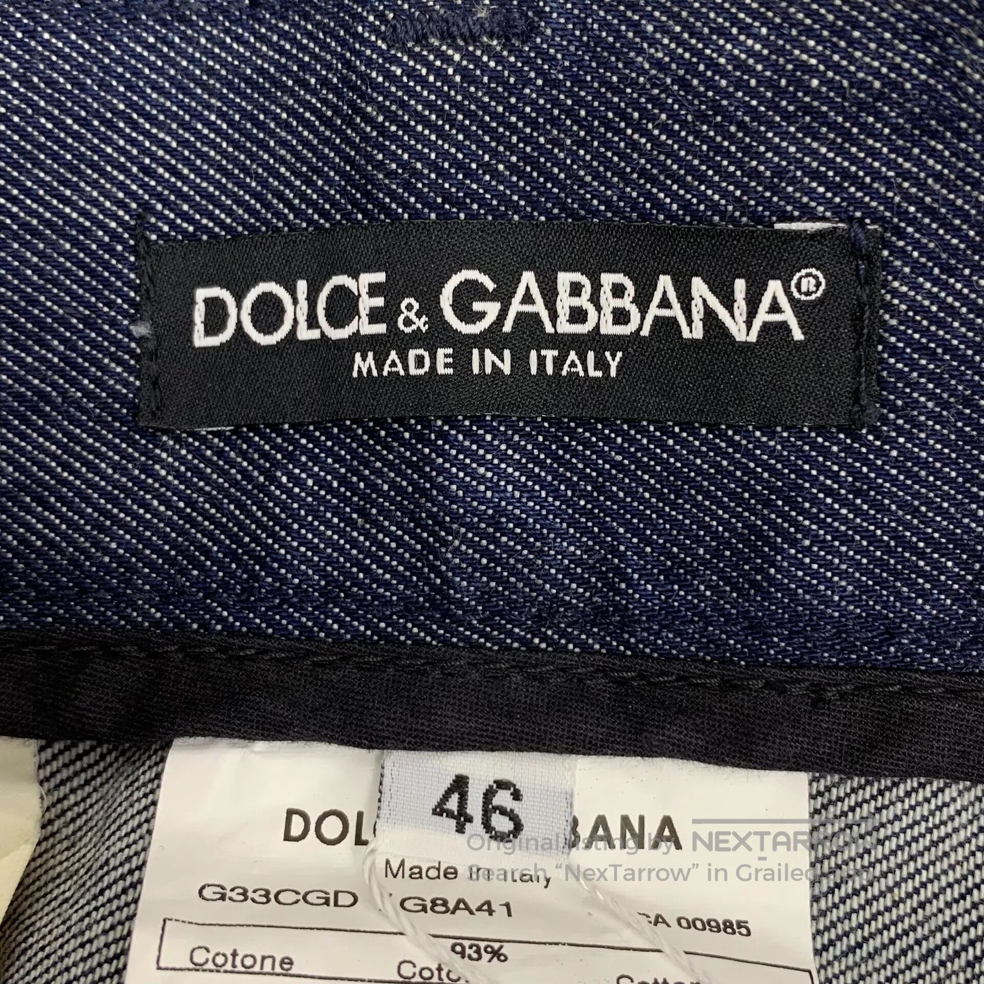 Dolce & Gabbana Dolce Gabbana Dark Blue Cotton Casual Denim Trousers| Size US 30 / EU 46 - 6 Thumbnail