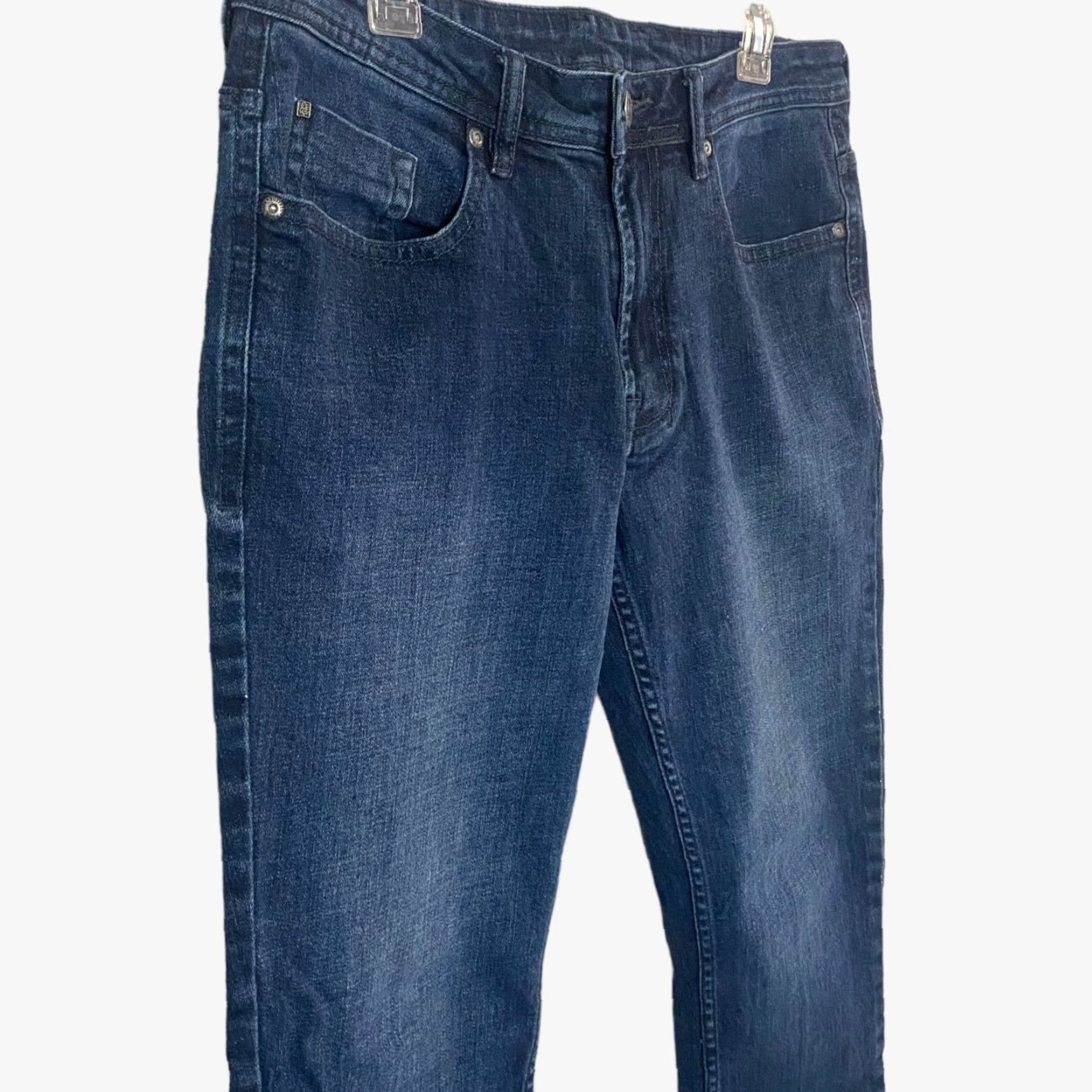 Buffalo David Bitton Buffalo David Bitton Jackson-X Jeans Mens 32X30 Dark Blue Denim Straight Stretch Jeans Mens 32X30 Blue Denim Straight Leg 5-Pocket Design Mens Size US 32 / EU 48 - 4 Thumbnail