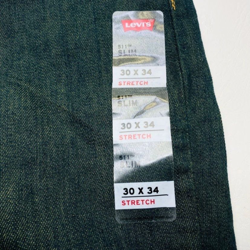 Levi's Levi’s 511 Slim Fit Advanced Stretch Jeans 30x34 Dark Wash Blue Denim Men’s NWT 04511-0408 Size US 30 / EU 46 - 5 Thumbnail