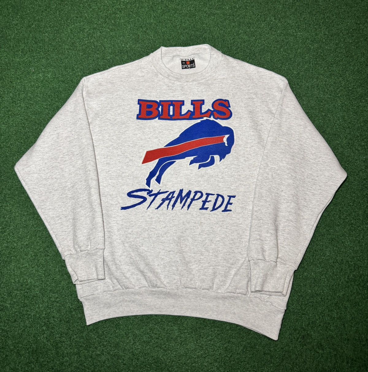 Vintage Vintage 90s Buffalo Bills Stampede Gray Crewneck Sweatshirt Size US XXL / EU 58 / 5 - 1 Thumbnail