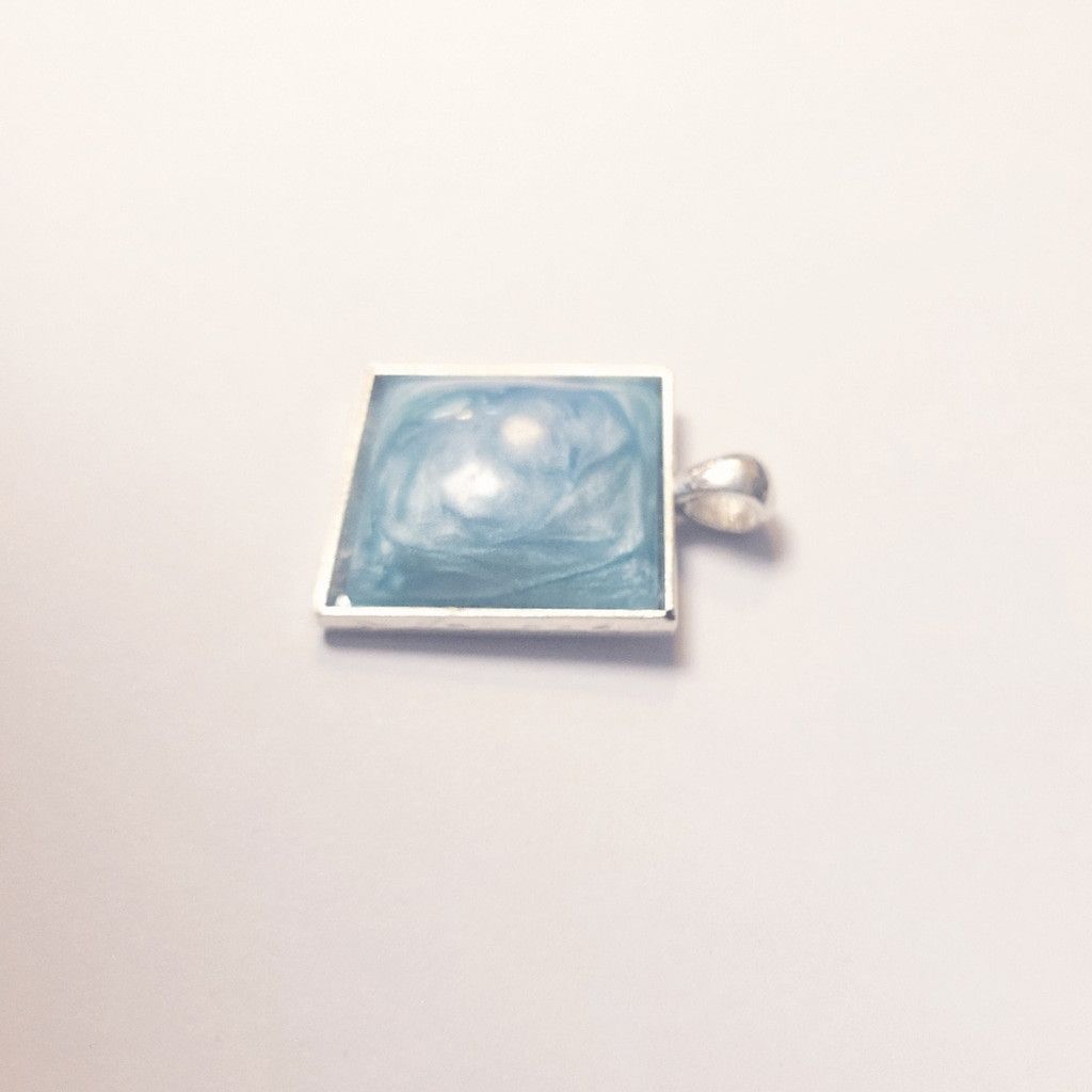 Handmade Blue & green resin pendant Size ONE SIZE - 3 Thumbnail