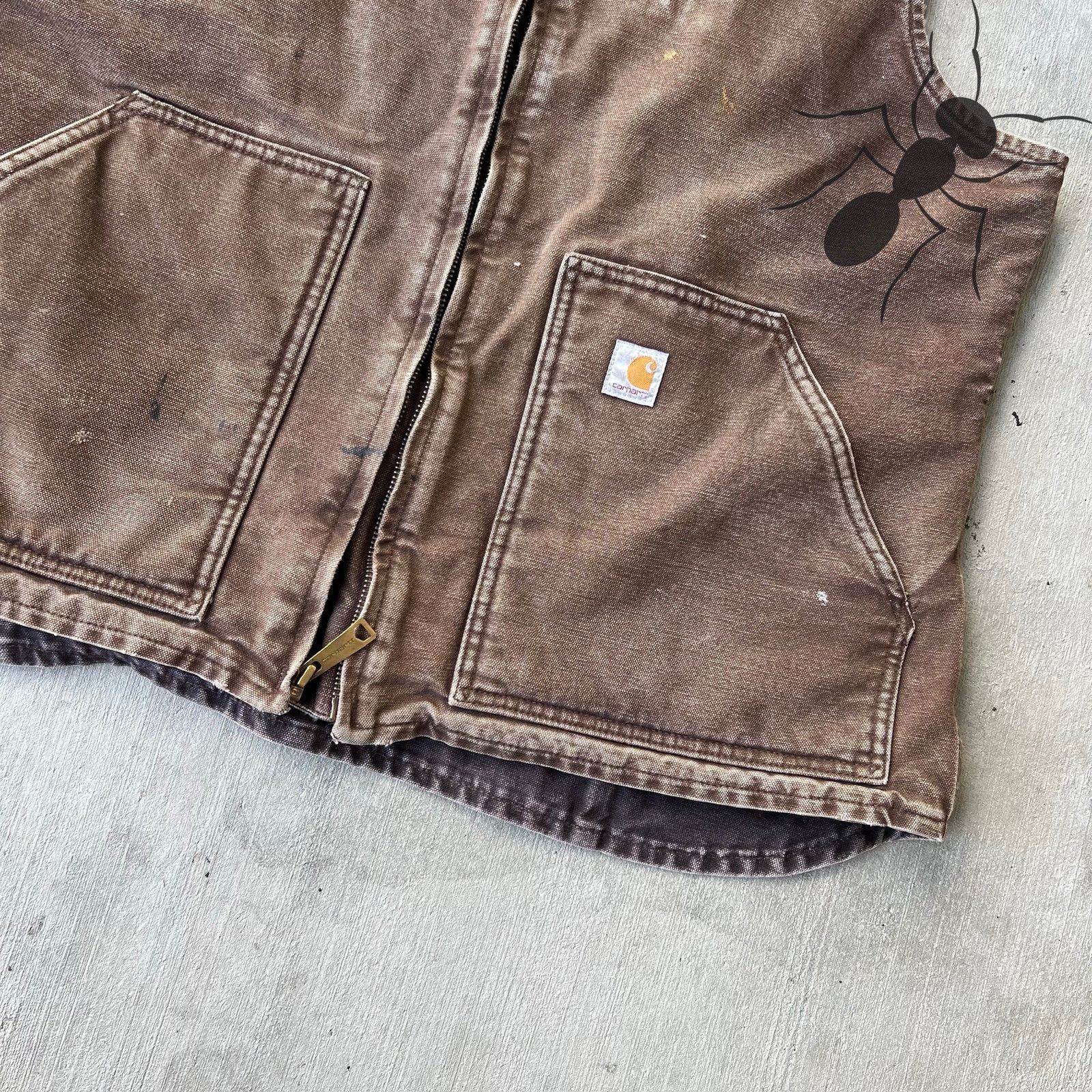 Carhartt × Vintage Carhartt WOMENS brown sherpa work wear vest Size US XL / EU 56 / 4 - 3 Thumbnail