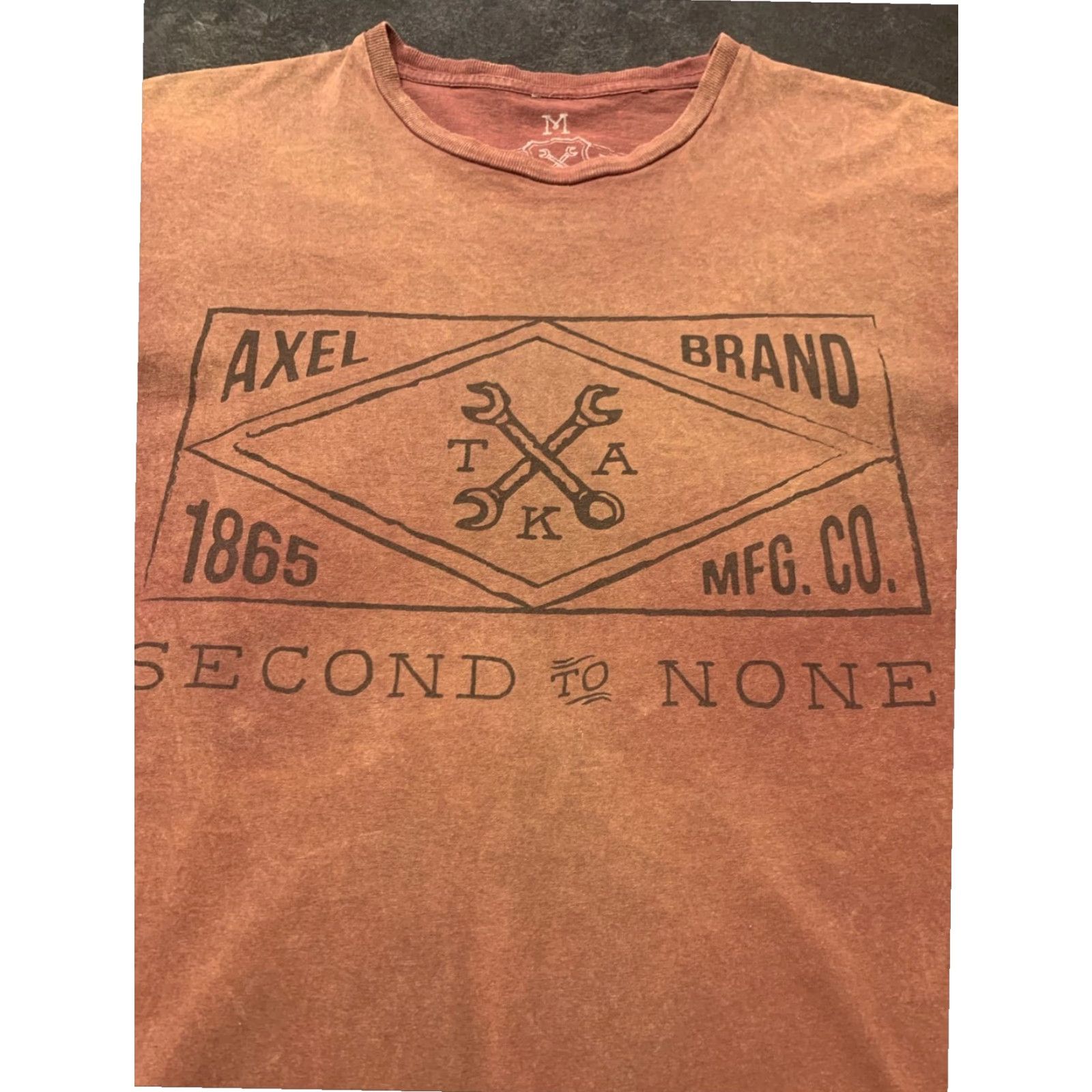 J Brand T K Axel Manufacturing Short Sleeve T-Shirt Mens Medium Brown Crew Neck Cotton Size US M / EU 48-50 / 2 - 3 Thumbnail