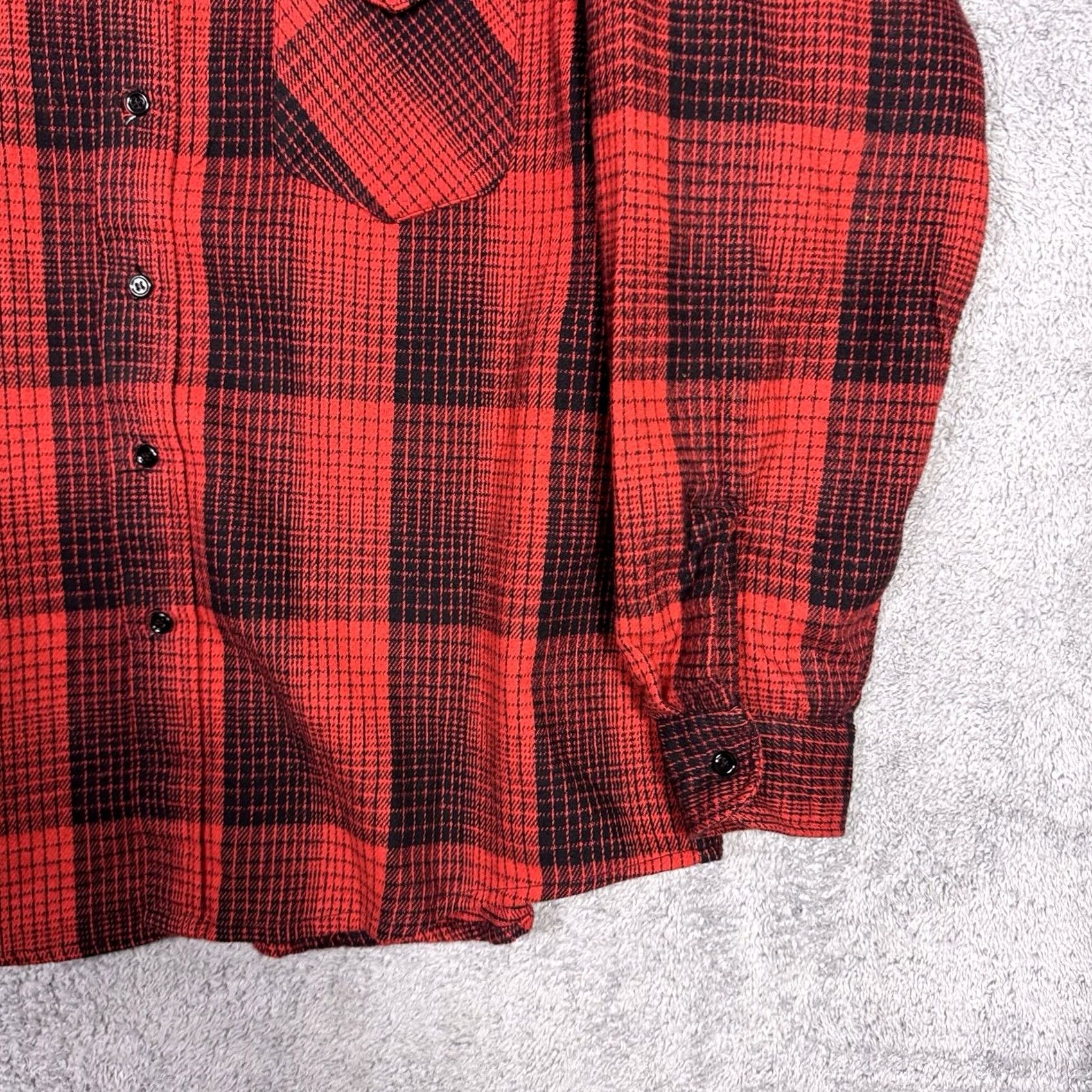 Vintage VINTAGE OshKosh Flannel Shirt Mens XL Red Buffalo Plaid Heavyweight 90s Button-Up Size US XL / EU 56 / 4 - 3 Thumbnail