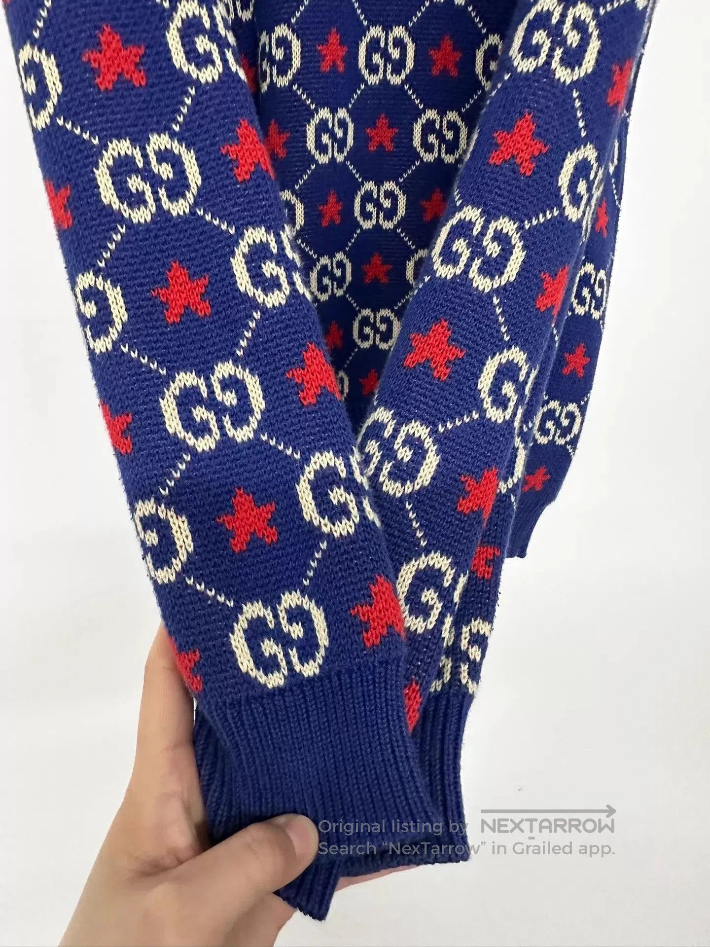 Gucci Blue Patterned Long Sleeve Sweater Size L. Size US L / EU 52-54 / 3 - 7 Thumbnail
