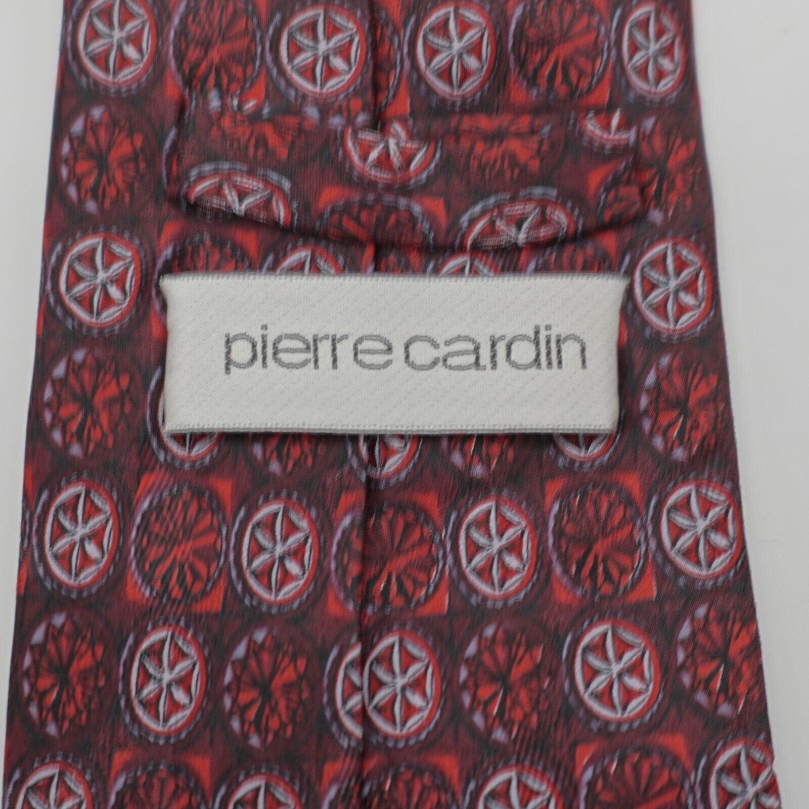 Pierre Cardin Pierre Cardin Red Geometric Print Wide Silk Tie Size ONE SIZE - 3 Thumbnail