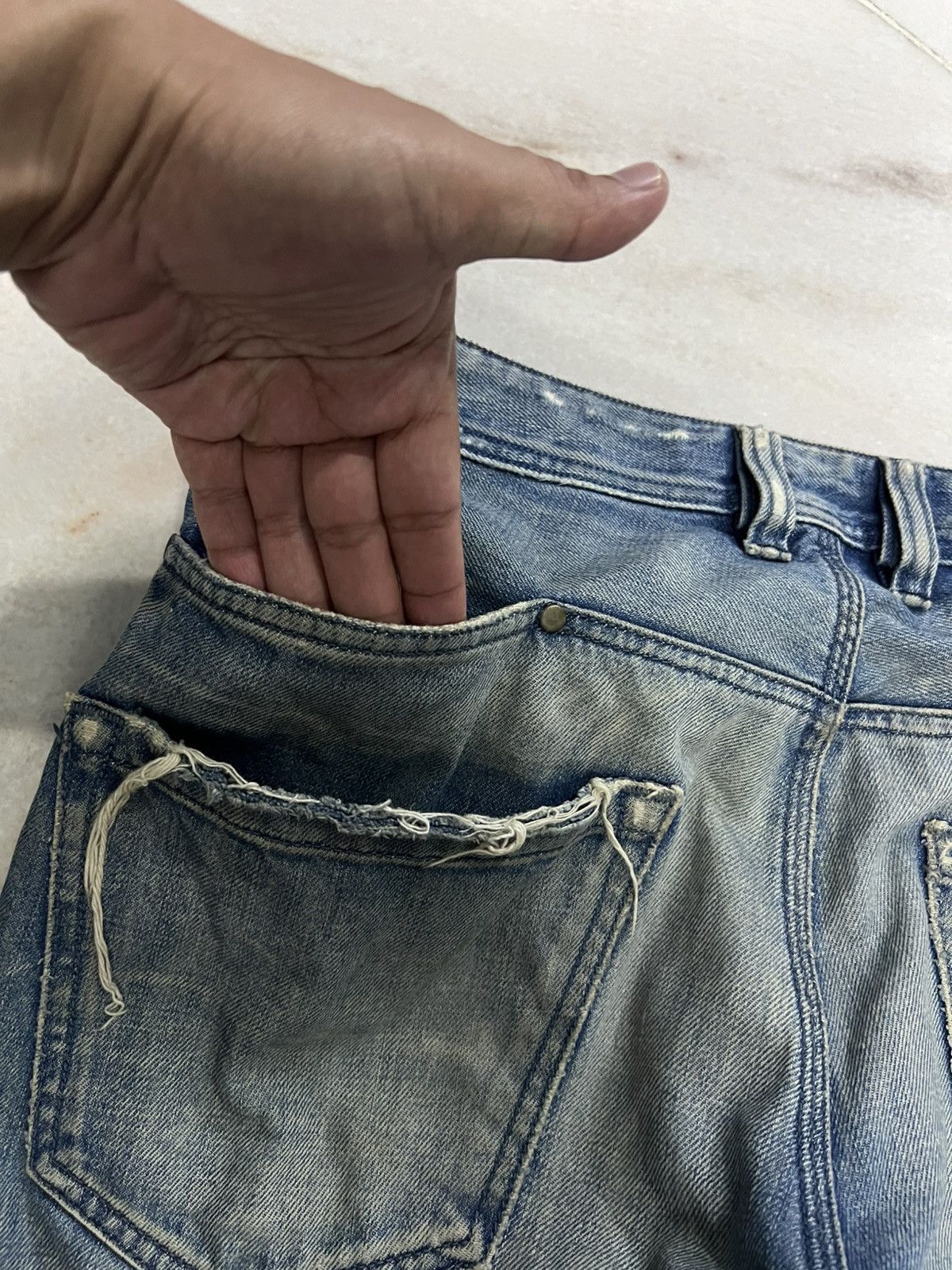 Diesel × If Six Was Nine × Japanese Brand 💥Insane 90s Diesel Industry Paddom Distressed Mud Wash Jean Size US 32 / EU 48 - 17 Thumbnail