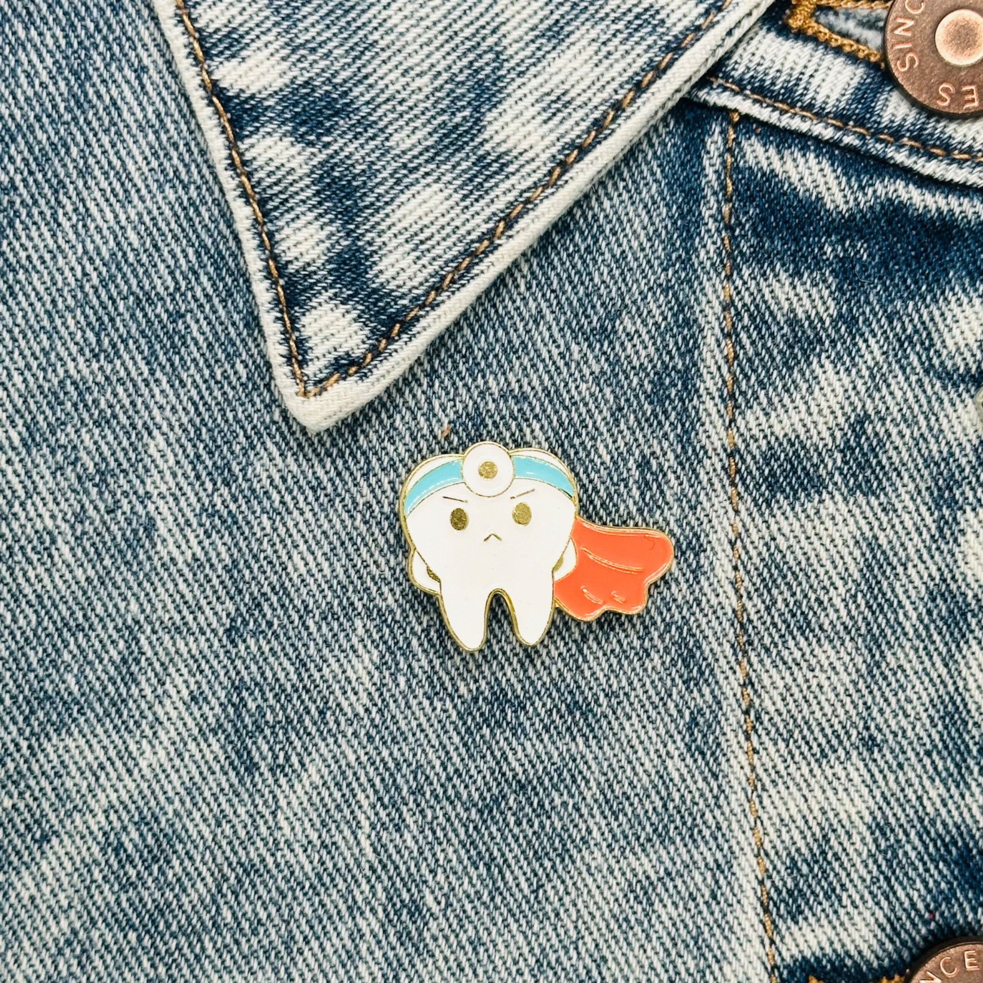 Other Superhero Dentist Tooth Enamel Pin Broch Badge Tooth Dental Size ONE SIZE - 1 Thumbnail