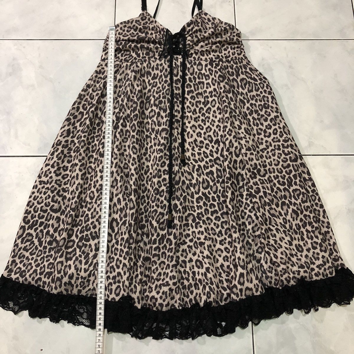 Vintage Avant Garde Dress Leopard Ruffle Adjustable Strap Style Size M / US 6-8 / IT 42-44 - 25 Thumbnail