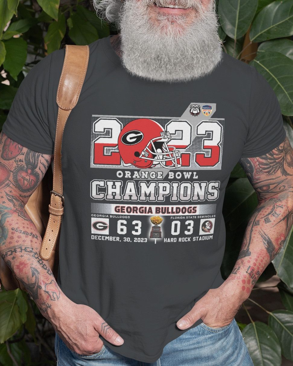 Designer 2 Sided Bulldogs 2023 Orange Bowl Champs-Unisex T-Shirt Size M / US 6-8 / IT 42-44 - 3 Thumbnail