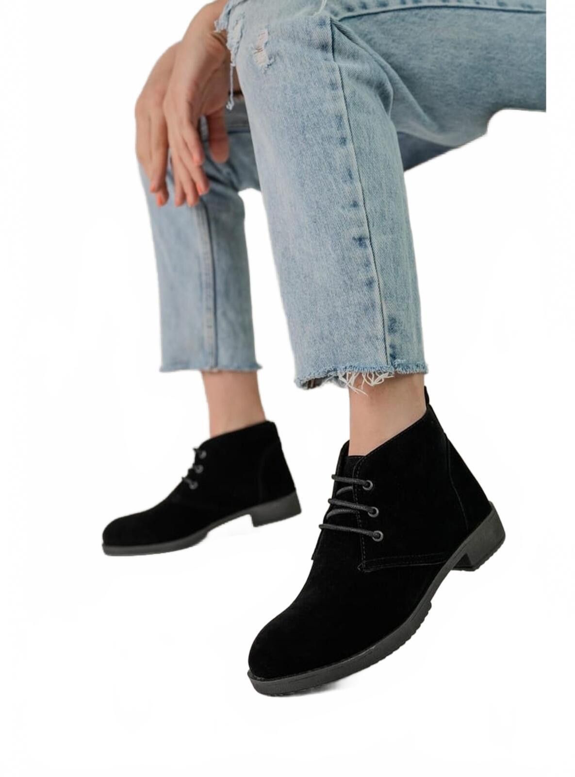 Genetic Manipulation Shinichiro Kuriya Black Suede Ankle Boots for Women, Size - 8 Size US 8 / IT 38 - 1 Thumbnail