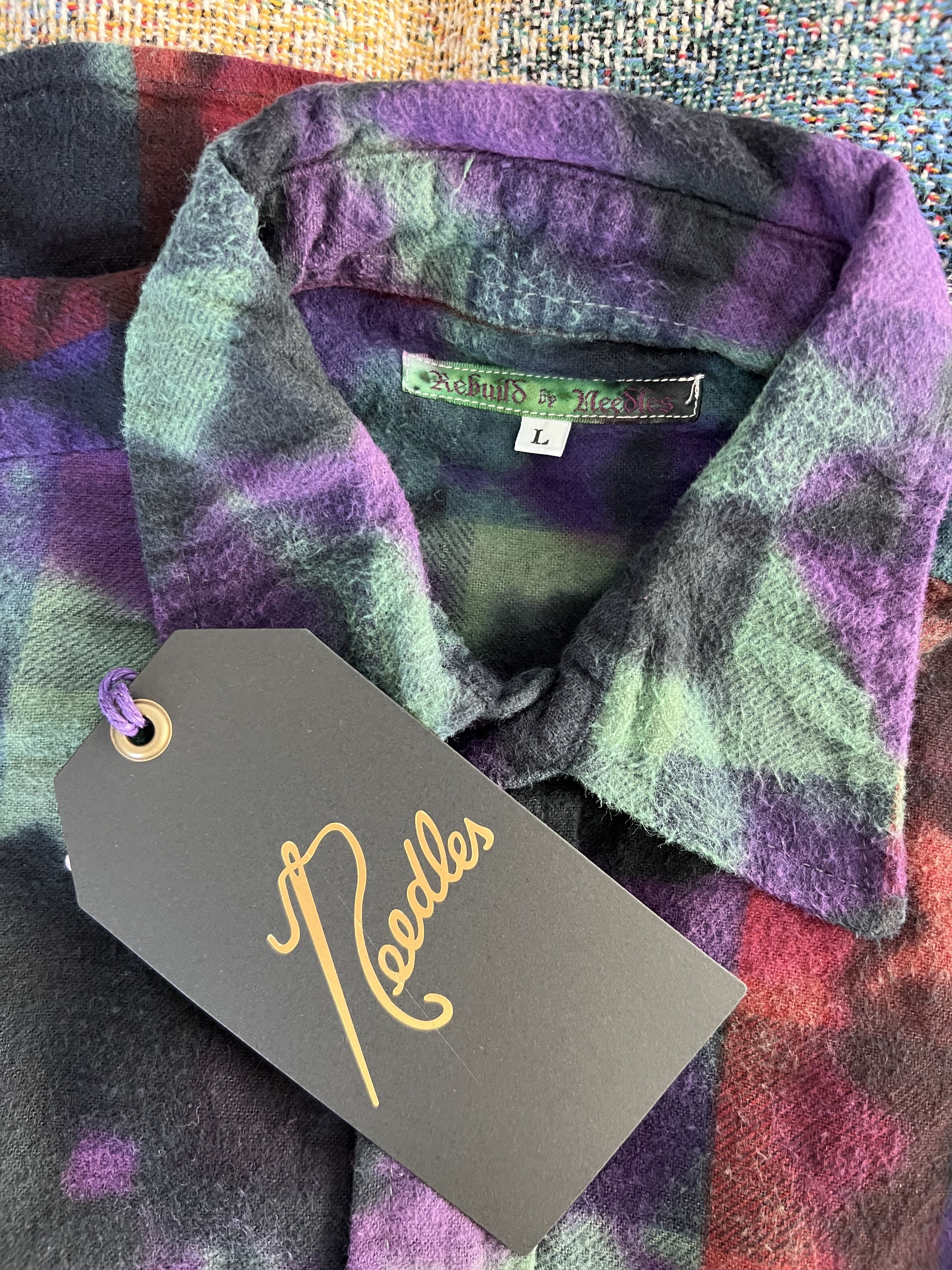 Needles Needles Rebuild 7 Cuts Flannel in Tie Dye Size US L / EU 52-54 / 3 - 7 Thumbnail
