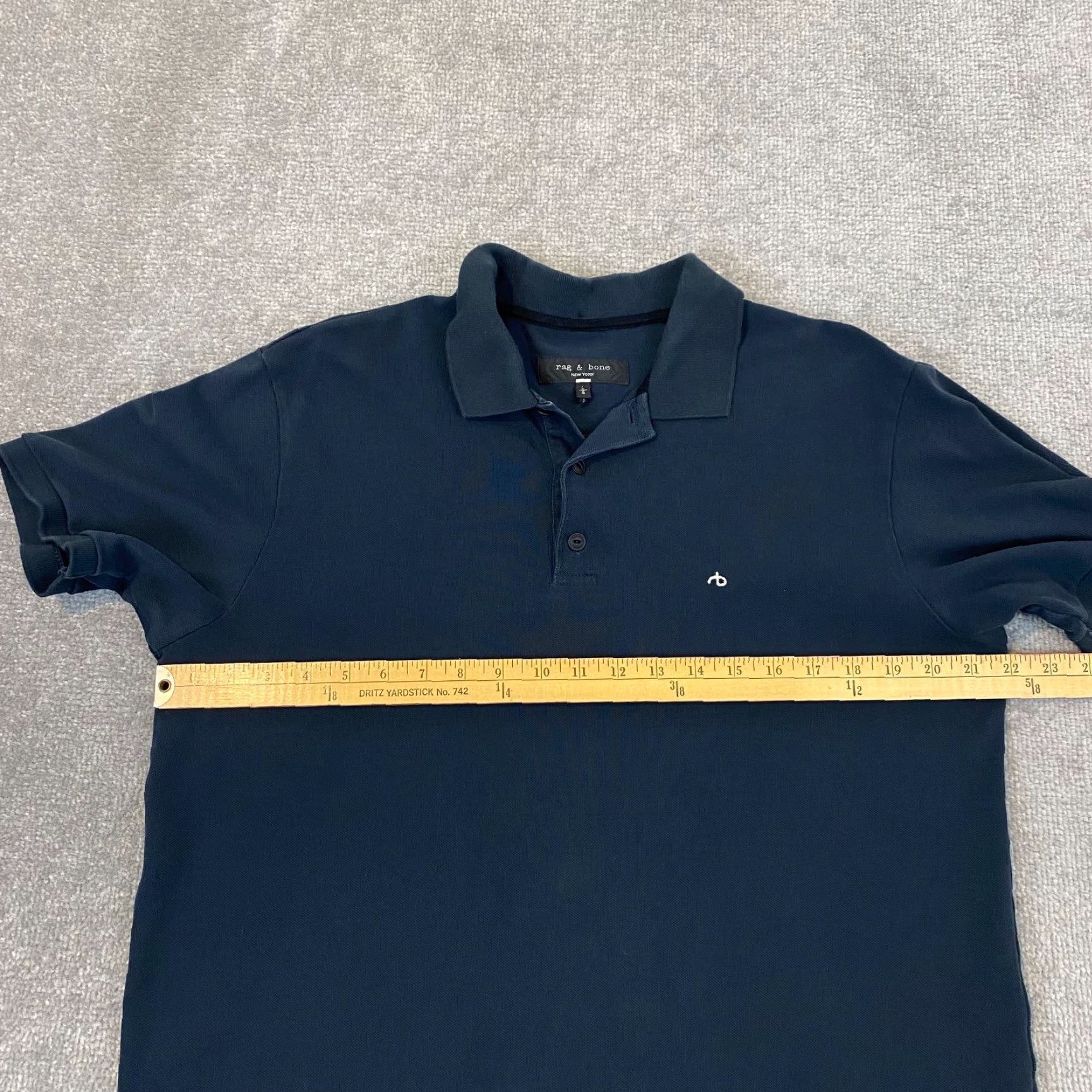 Rag & Bone RAG & BONE Polo Mens Large Navy Blue Collared Preppy Cotton Shirt New York S/S Size US L / EU 52-54 / 3 - 5 Thumbnail