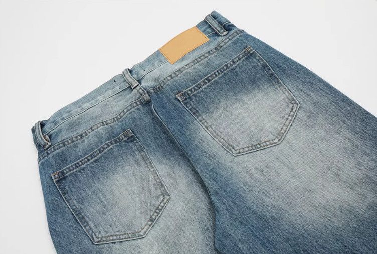 Jean Men's high street American casual loose washed jeans Size US 32 / EU 48 - 6 Thumbnail