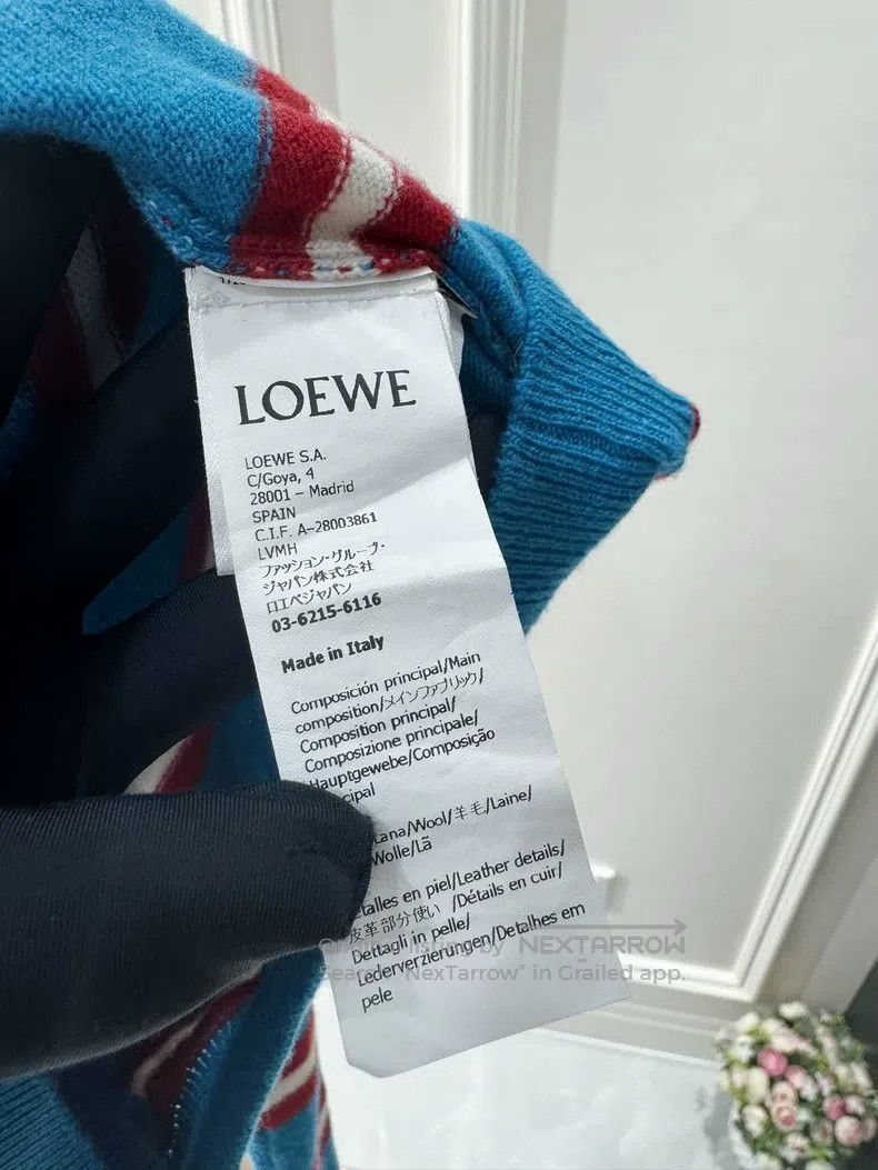 Loewe Loewe 23 Spring/Summer, blue striped leather logo polo kni Size XS / US 0-2 / IT 36-38 - 5 Thumbnail