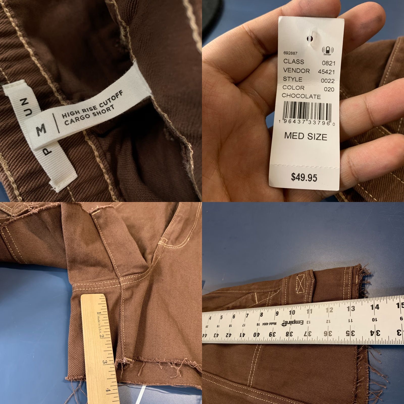 Pacsun VINTAGE PacSun Cargo Shorts Women's Medium Brown Canvas Casual 3-Inch Inseam 90s Size 32" / US 10 / IT 46 - 8 Thumbnail