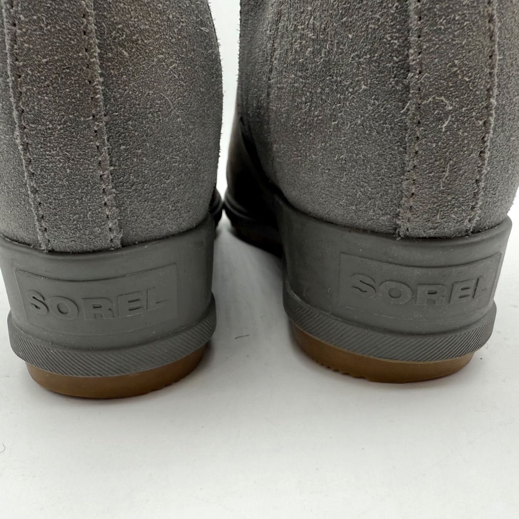 SOREL Sorel Womens Evie Bootie Ankle Pull On Size 7.5 Gray Leather Wedge Heel Size US 8 / IT 38 - 6 Thumbnail