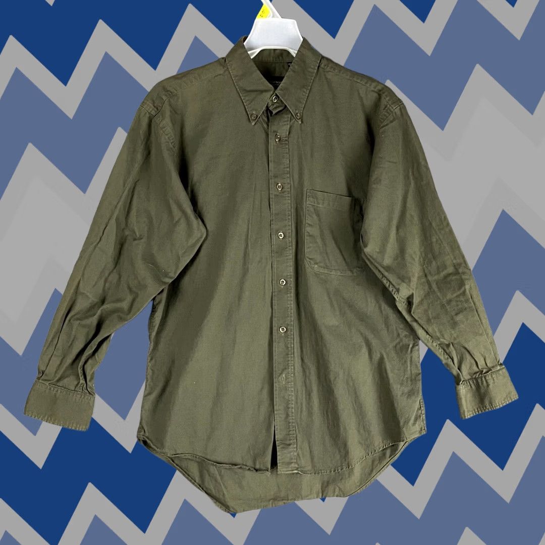 Weatherproof Weatherproof Button-Up Shirt M Long Sleeve Green 100% Cotton Mens Regular Fit Shirt Size US M / EU 48-50 / 2 - 1 Thumbnail