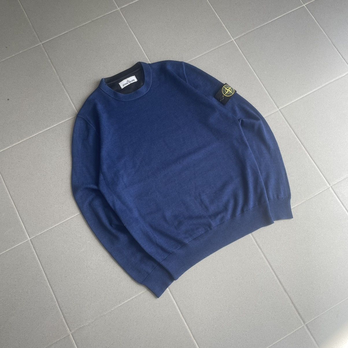 Stone Island × Vintage Stone Island Airbrush Wool Longsleeve Navy Blue L Sweatshirt Size US L / EU 52-54 / 3 - 5 Thumbnail
