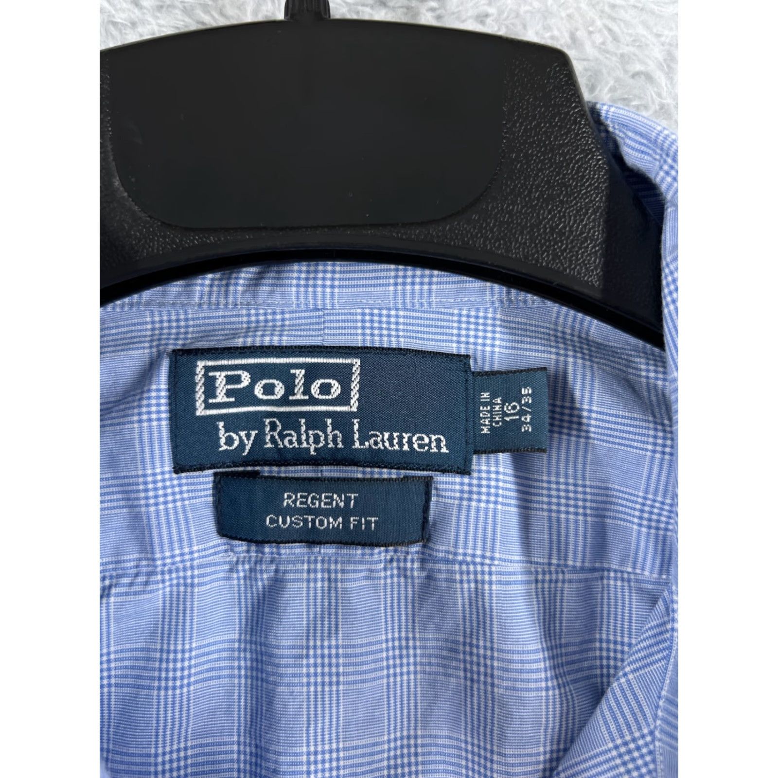 Polo Ralph Lauren VINTAGE Polo Ralph Lauren Button-Up Shirt Adult 16 Blue Plaid Cotton Custom Fit 34-35 Mens Size US L / EU 52-54 / 3 - 6 Thumbnail