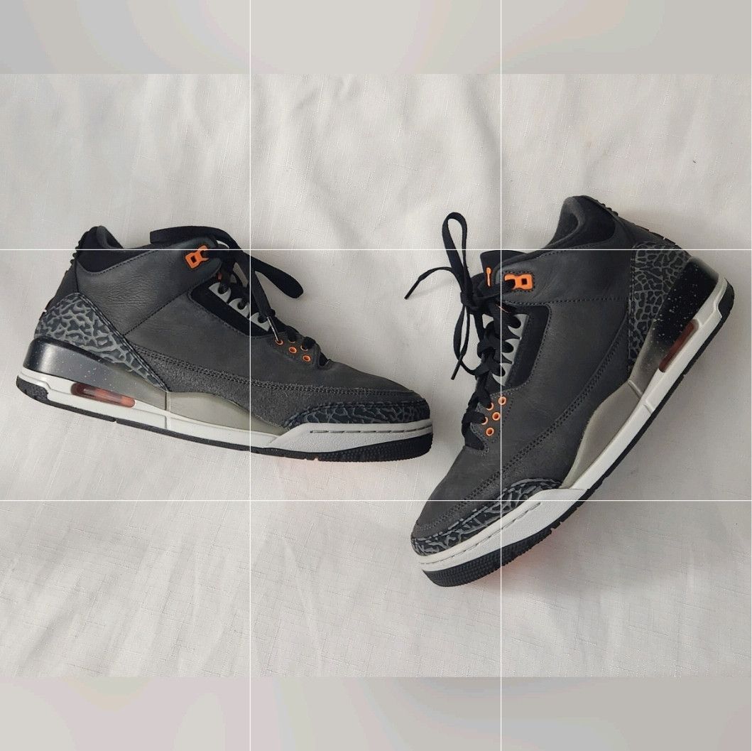 image of Nike Air Jordan Retro Iii 3 Fear Pack 2023 Size 10 Ct8532-080 Shoes in Black, Men's