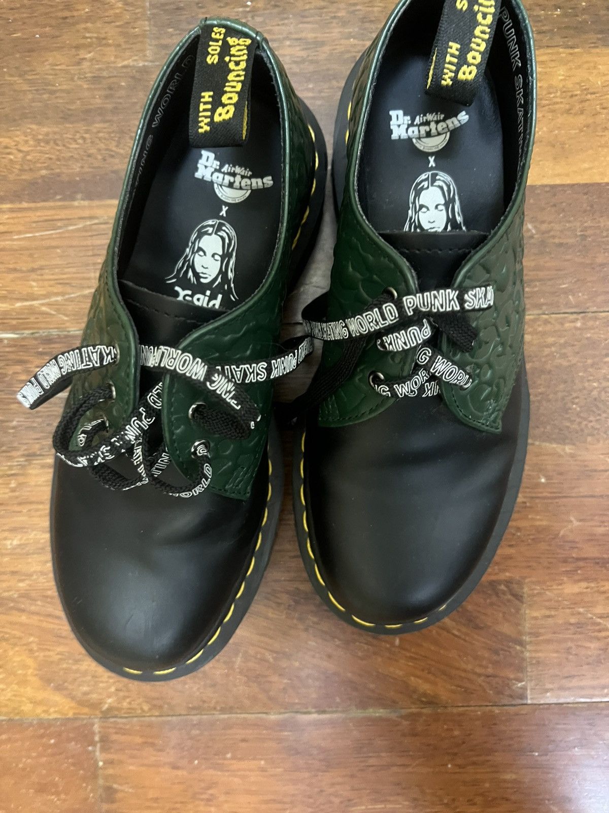 Dr. Martens Dr Martens 1461 Bex X-Girl Black Green Leopard Embossed 7 Size US 7 / IT 37 - 3 Thumbnail