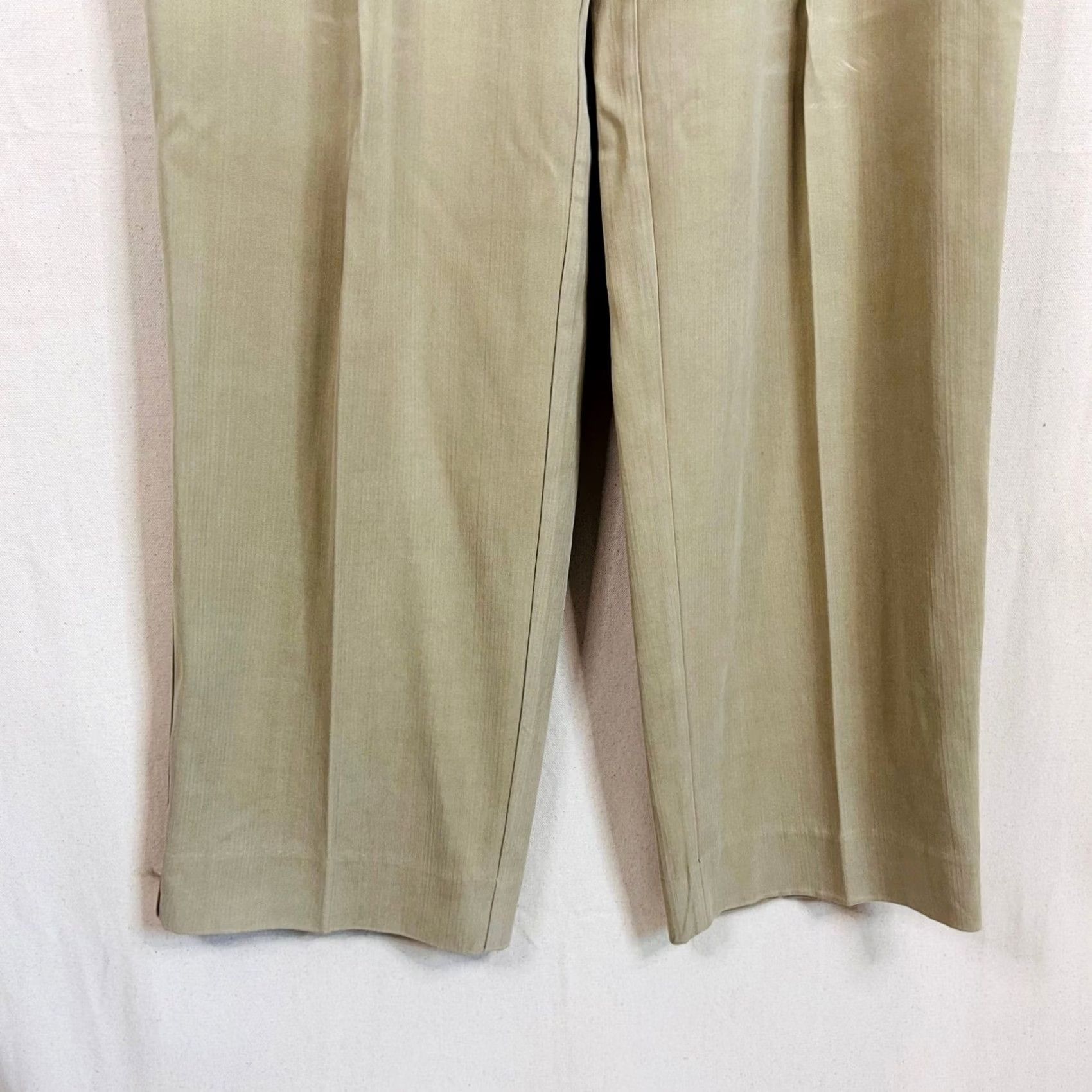 Tommy Bahama Tommy Bahama Grayston Silk Bamboo Blend Beige Pleated Pants 36x32 Mini Herringbone Size ONE SIZE - 3 Thumbnail