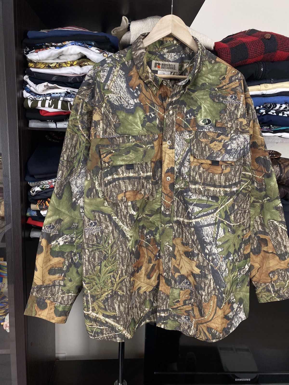 Russell Athletic × Vintage Vintage Y2K Russell Outdoor Real Tree T-Shirt Size US XL / EU 56 / 4 - 2 Thumbnail