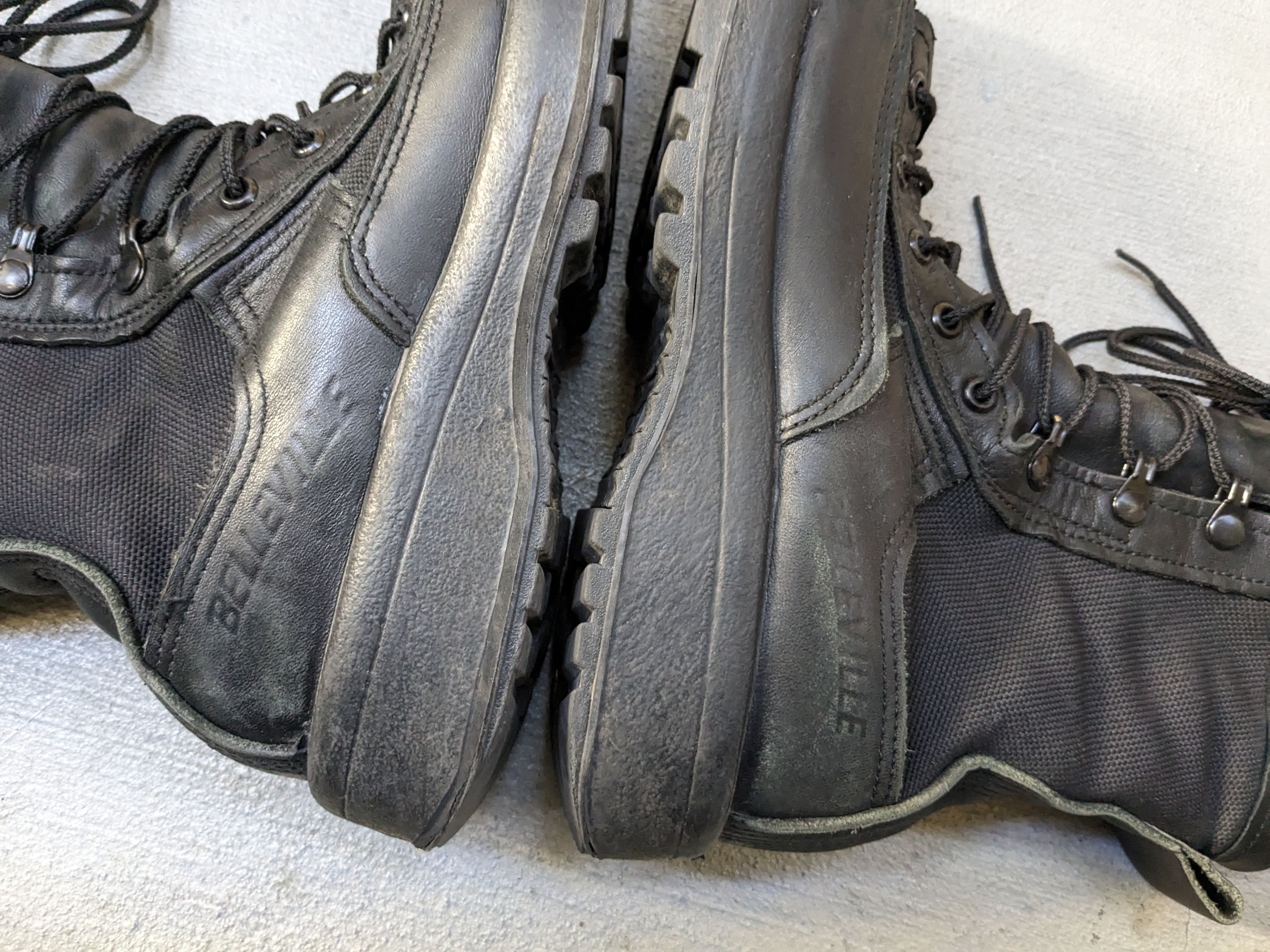 Genuine Leather Combat Boots Black 9 Leather Biker Chunky Lace Up Rubber Size US 9 / EU 42 - 5 Thumbnail