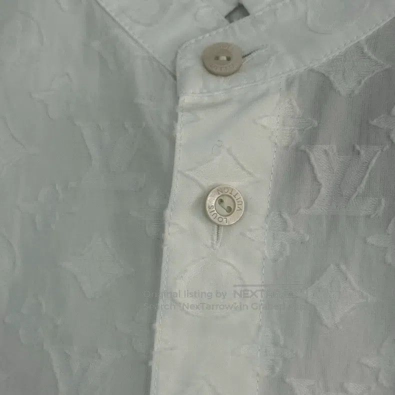 Louis Vuitton Louis Vuitton White dark stripe shirt with full logo shirt Size US XXS / EU 40 - 7 Thumbnail
