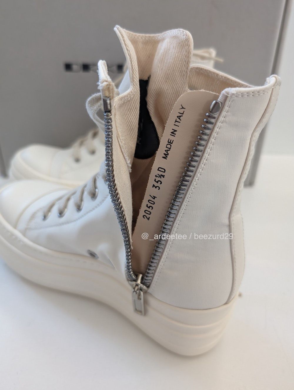 Rick Owens Drkshdw *NEW* SS20 PENTAGRAM DOUBLE BUMPER RAMONES CHALK WHITE 35.5 Size US 5.5 / IT 35.5 - 7 Thumbnail