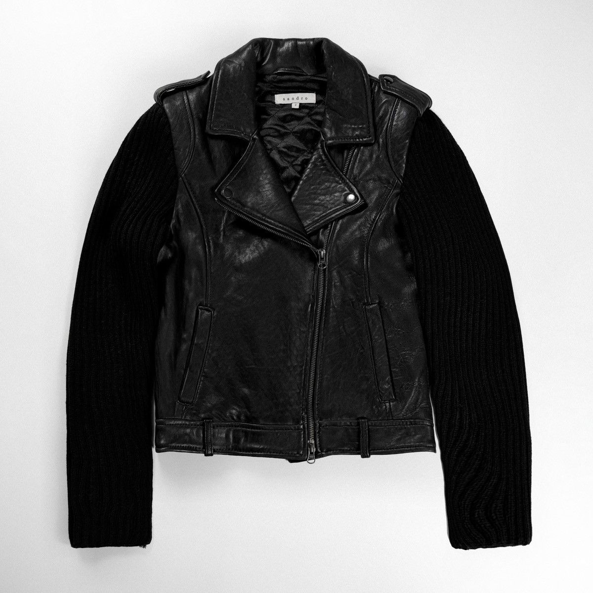 Sandro Sandro Paris Leather Biker Jacket Vintage Size M / US 6-8 / IT 42-44 - 1 Thumbnail