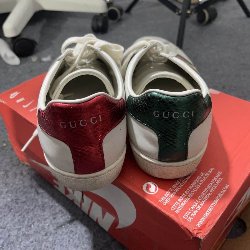 Gucci Gucci Ace Low-Top Sneakers with Bee Design - Size US 8 / IT 38 - 3 Thumbnail