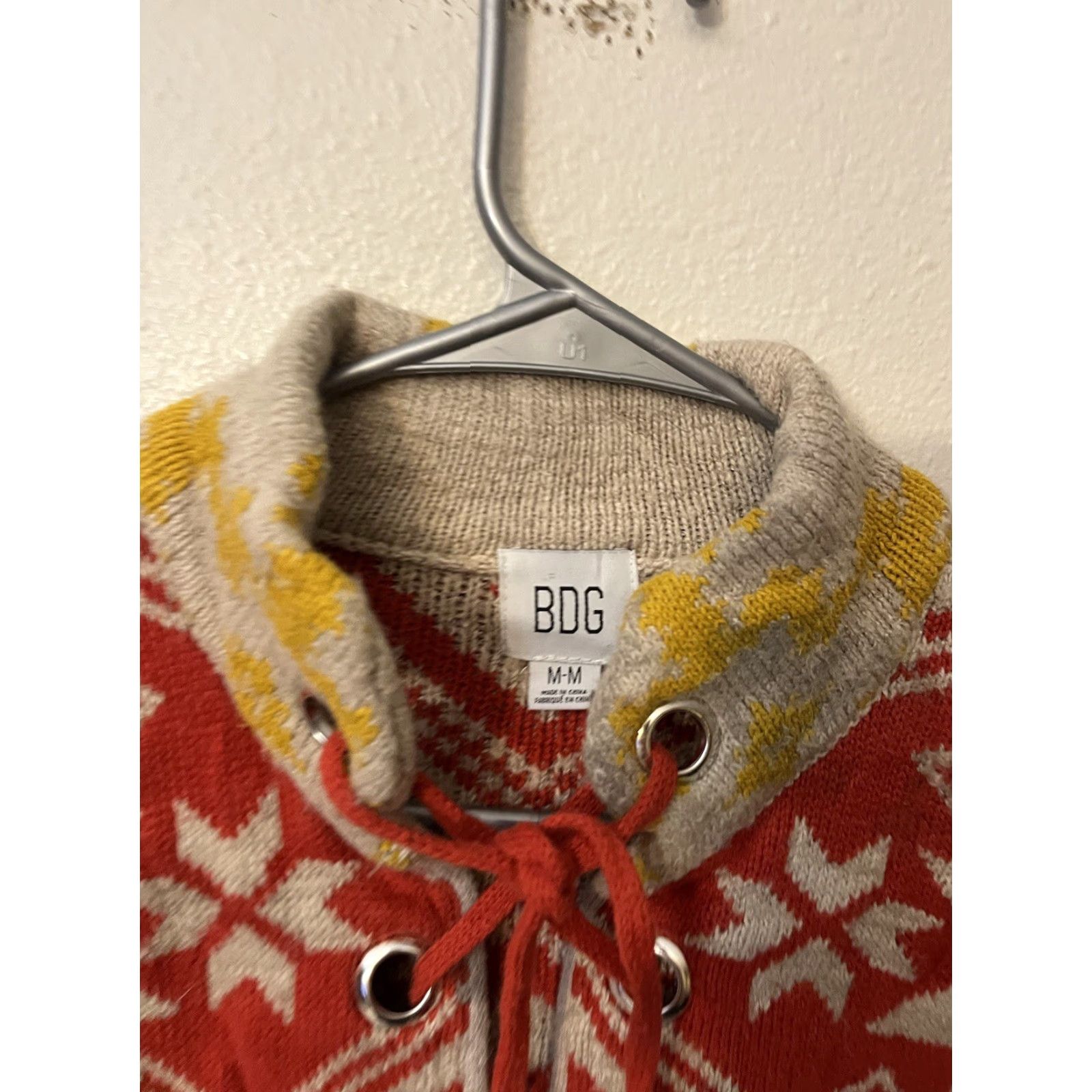 Bdg BDG Ski Sweater Lace-Up Red Yellow And Blue Medium Size M / US 6-8 / IT 42-44 - 2 Thumbnail