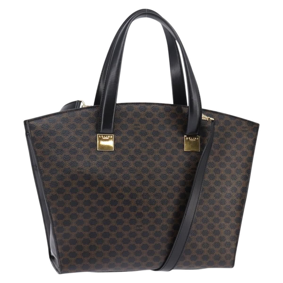 Celine CELINE Macadam Canvas Tote Bag Pvc Leather Black Gold Size ONE SIZE - 1 Thumbnail