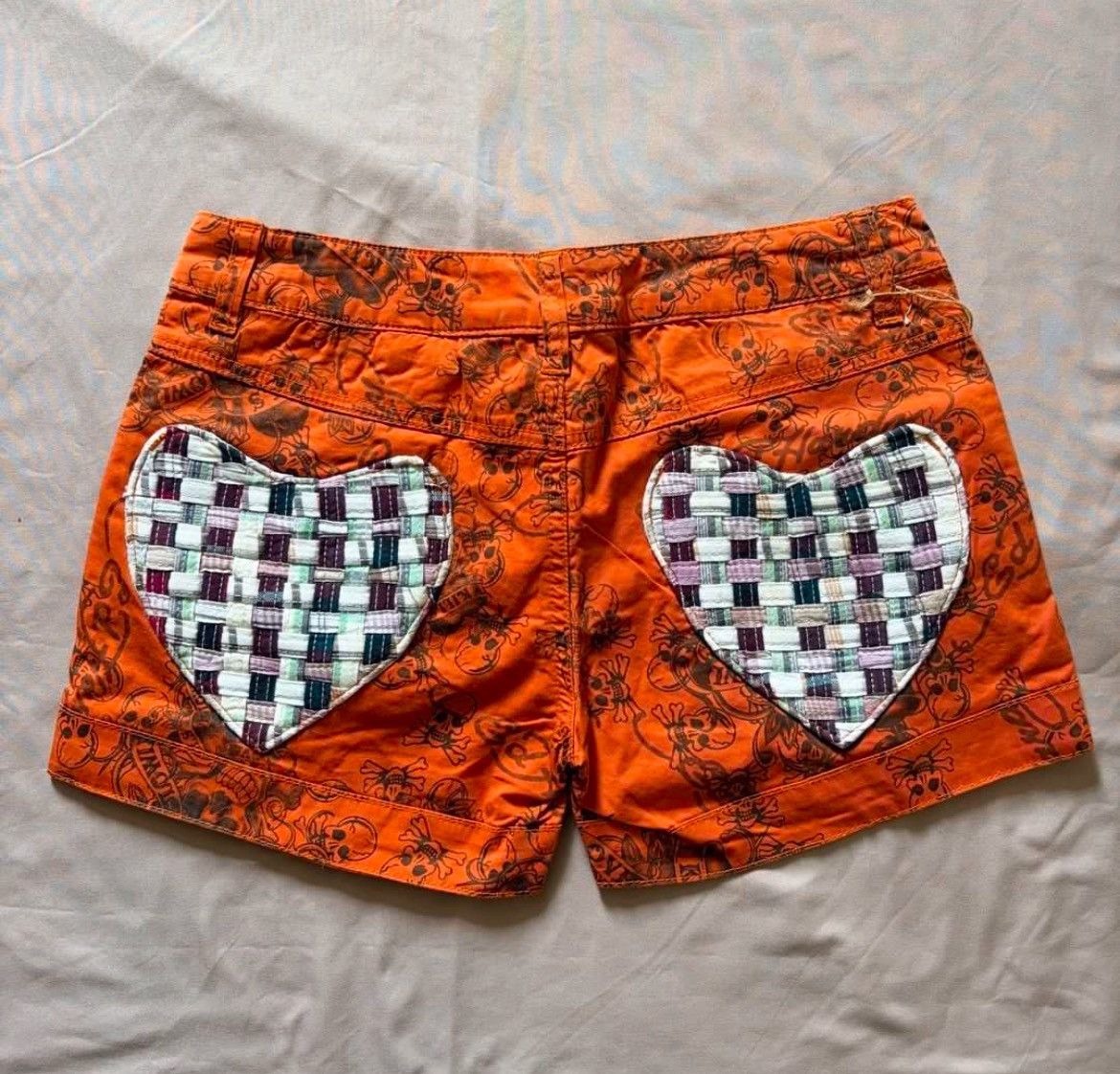 Ed Hardy NEW Authentic Ed Hardy Overprint Skeleton Shorts Size 26" / US 2 / IT 38 - 5 Thumbnail