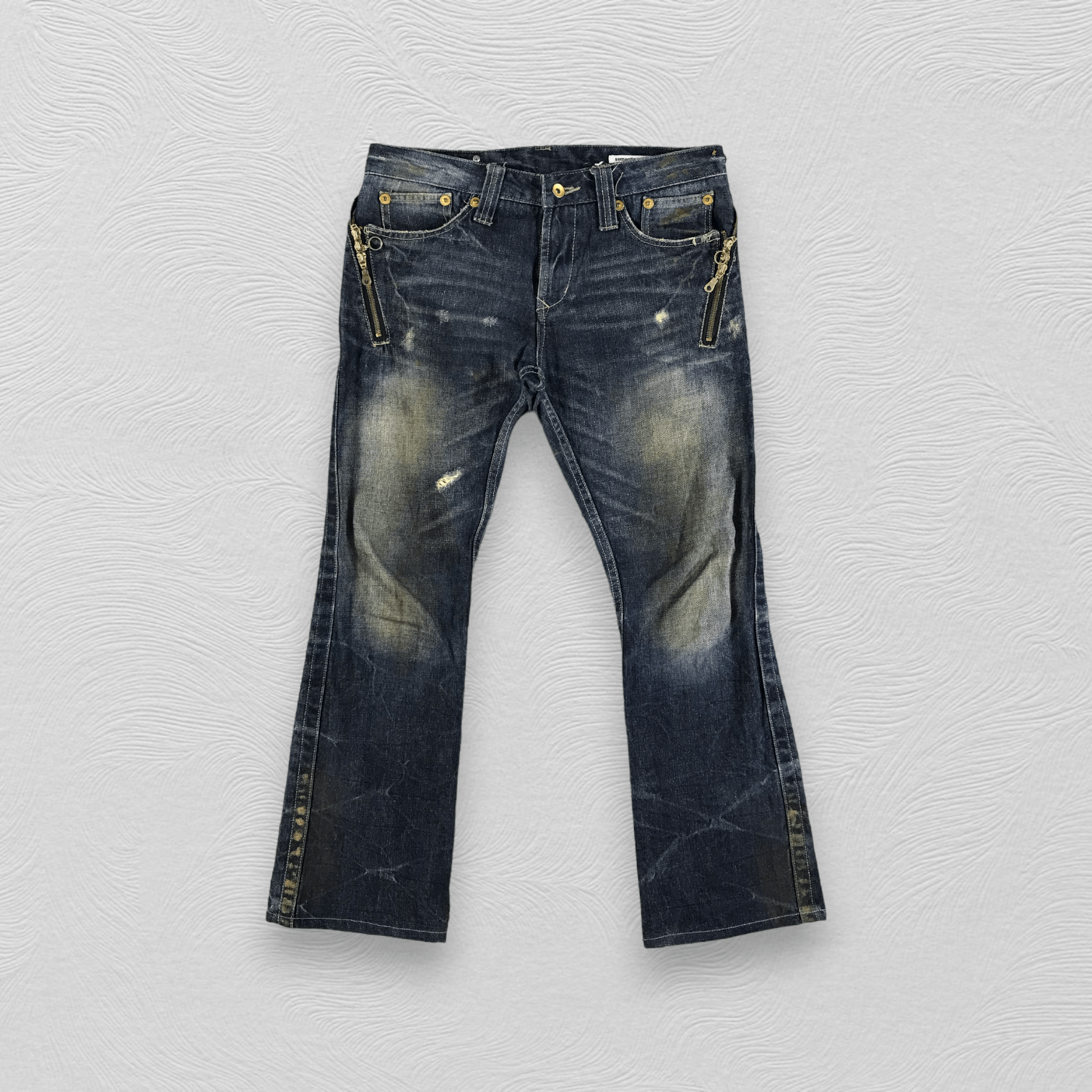 semanticdesign Semantic Design Zipper Pocket Flare Jeans KJ2126 Size US 32 / EU 48 - 1 Thumbnail