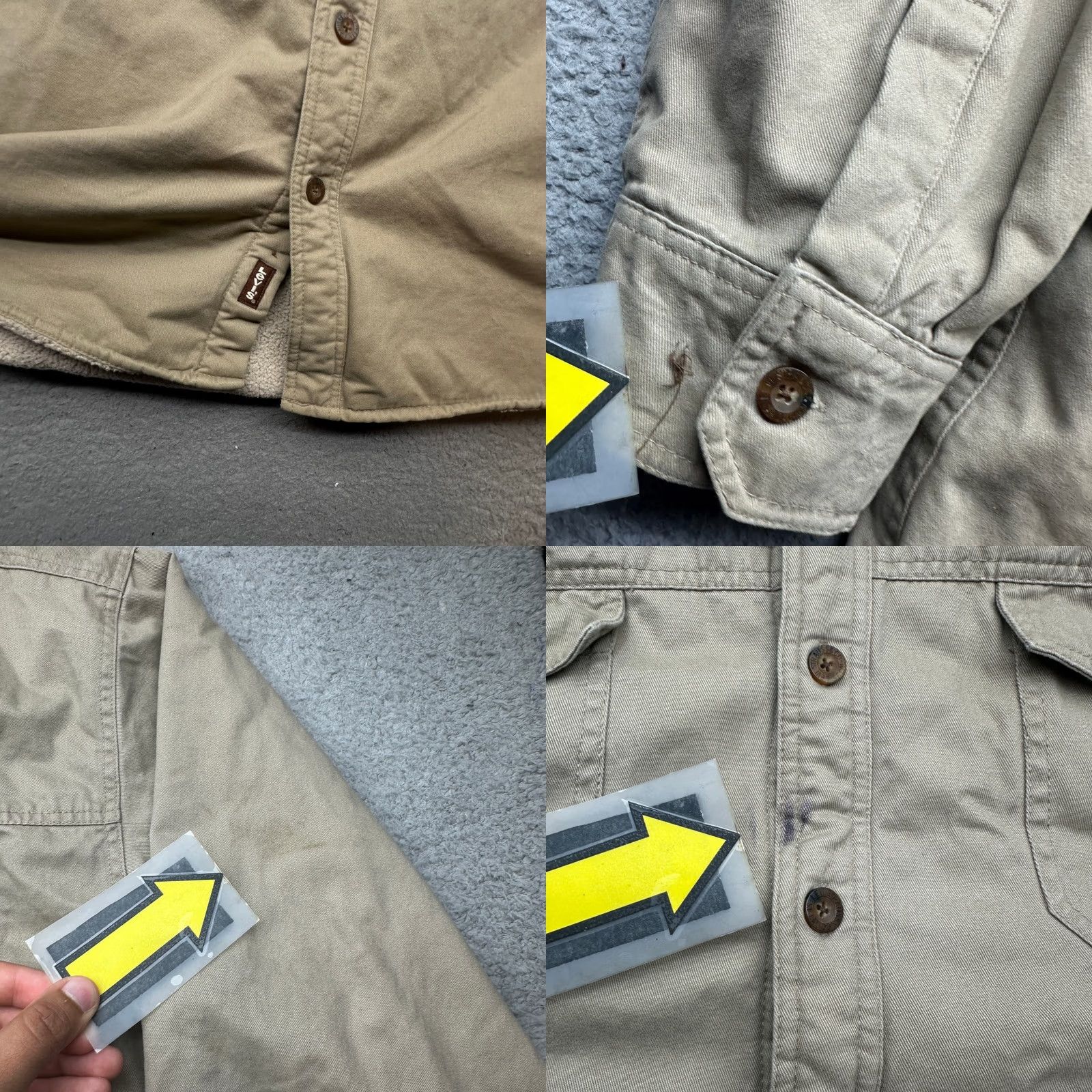 Levi's Levi's Button Twill Sherpa Fleece Lined Shirt Men 2XL Beige Long Sleeve Shacket Size US XXL / EU 58 / 5 - 8 Thumbnail
