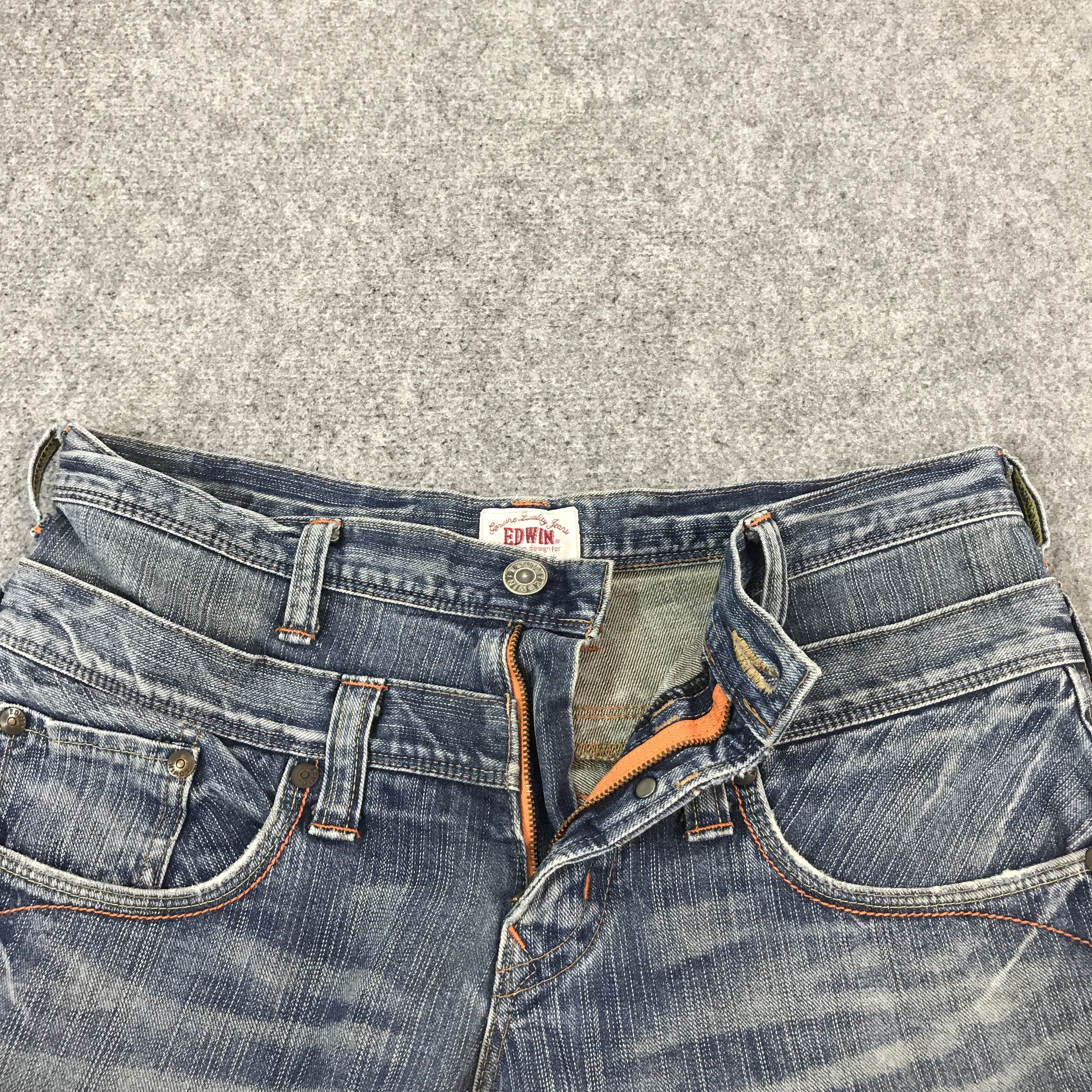 Japanese Brand BAGGY EDWIN JAPAN DOUBLE WAISH STYLE JEANS PANTS Size US 32 / EU 48 - 7 Thumbnail