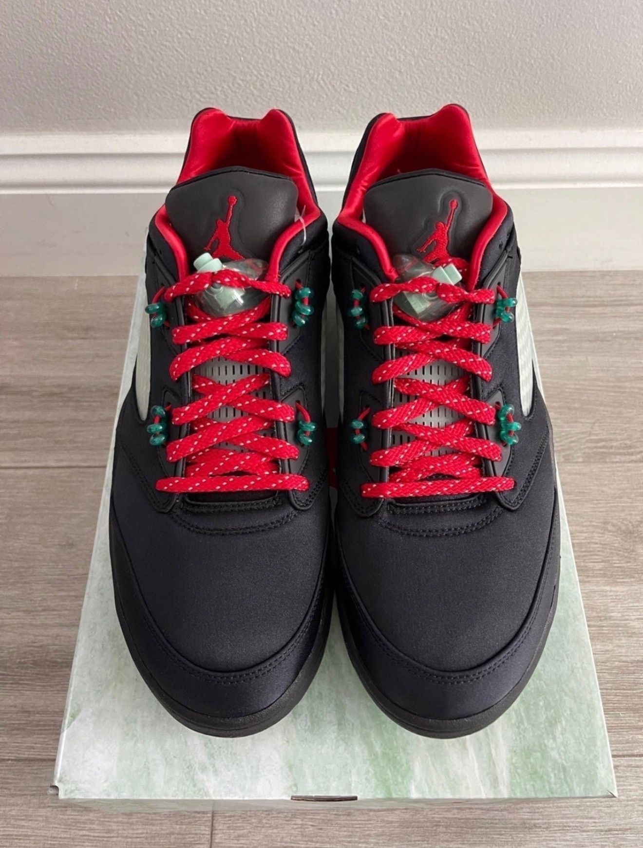 CLOT × Jordan Brand Air Jordan 5 Retro Low CLOT Classic Jade Fire Red Silver 12 Size US 12 / EU 45 - 5 Thumbnail