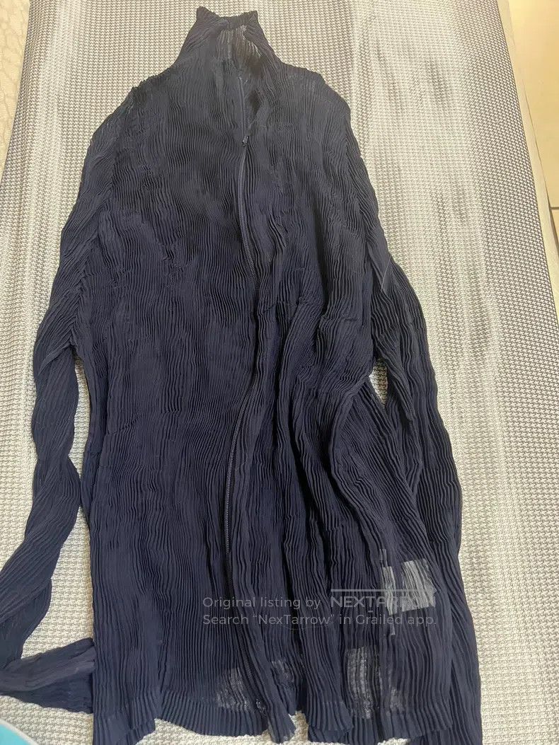 Issey Miyake Issey Miyake Navy Blue Zip Willow-patterned Long-sleeve To Size M / US 6-8 / IT 42-44 - 1 Thumbnail