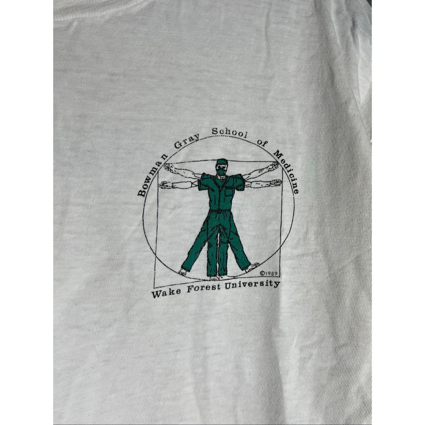 Hanes Vintage 80s Wake Forest University Of Medicine Vitruvian Man Size US XL / EU 56 / 4 - 2 Thumbnail