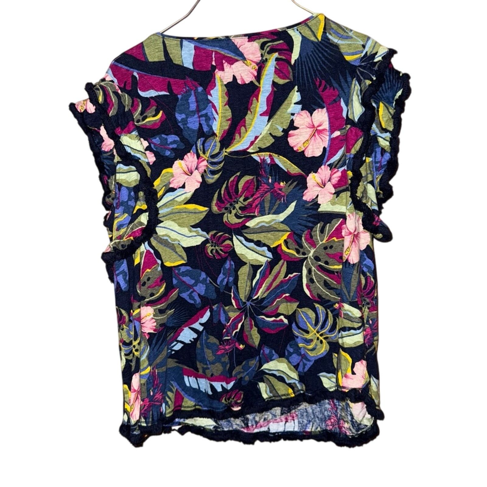 Chicos Chico's Floral Multicolor Women's Top Size XXL / US 16-18 / IT 52-54 - 2 Thumbnail