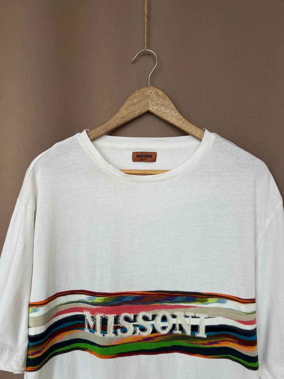 Missoni Missoni Embroidered Logo T-Shirt Mens Size XXL/XL White Size US XXL / EU 58 / 5 - 2 Thumbnail
