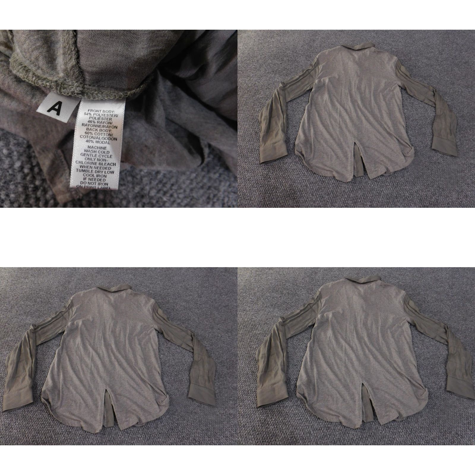 Loft LOFT Shirt Womens Small Gray Button Front Layered Long Sleeve Top Size S / US 4 / IT 40 - 8 Thumbnail