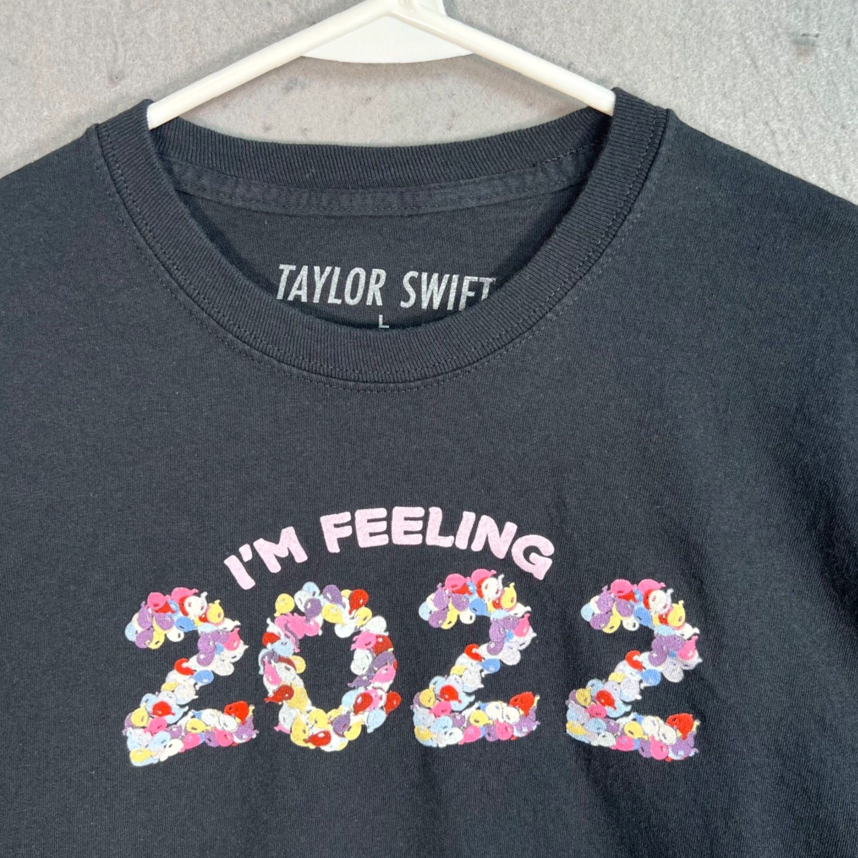 Vintage VINTAGE T Swift "I'm Feeling 2022" Black Long Sleeve T-Shirt Adult Large 100% Cotton Womens Size L / US 10 / IT 46 - 4 Thumbnail