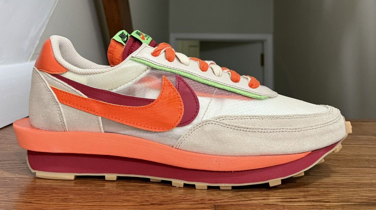 Nike × Sacai Nike LD Waffle sacai CLOT Kiss of Death Net Orange Blaze Size US 14 / EU 47 - 1 Thumbnail