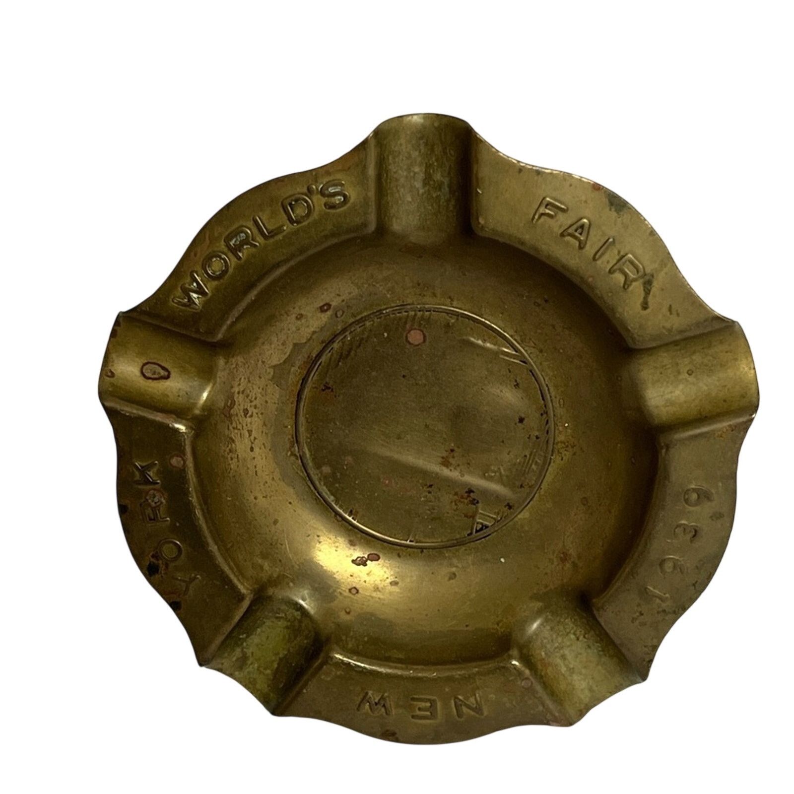 Vintage Vintage Brass Ashtray New York World Fair 1939 Tobacciana Size ONE SIZE - 3 Thumbnail