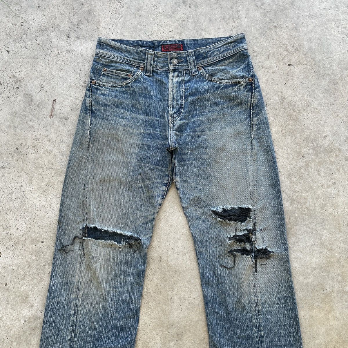 Japanese Brand Vintage JohnBull Kojima Japan Ripped Jeans Faded Pants W32 Size US 32 / EU 48 - 4 Thumbnail