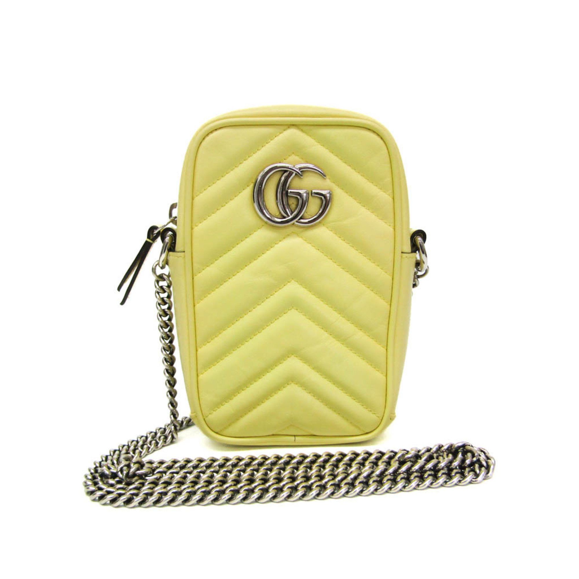 Gucci Marmont Yellow Leather Shoulder Bag (Pre-Owned) Size ONE SIZE - 1 Thumbnail